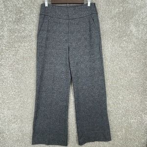 Cabi Pants Women Size 10 Bond Wide Leg Trouser Gray Sharkskin Plaid High Rise